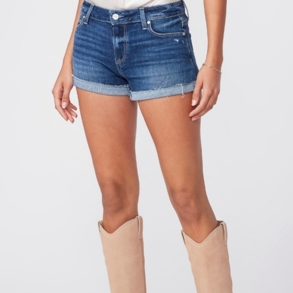PAIGE Jimmy Jimmy Denim Shorts Roll Up Cuff Size 29 - Picture 1 of 10